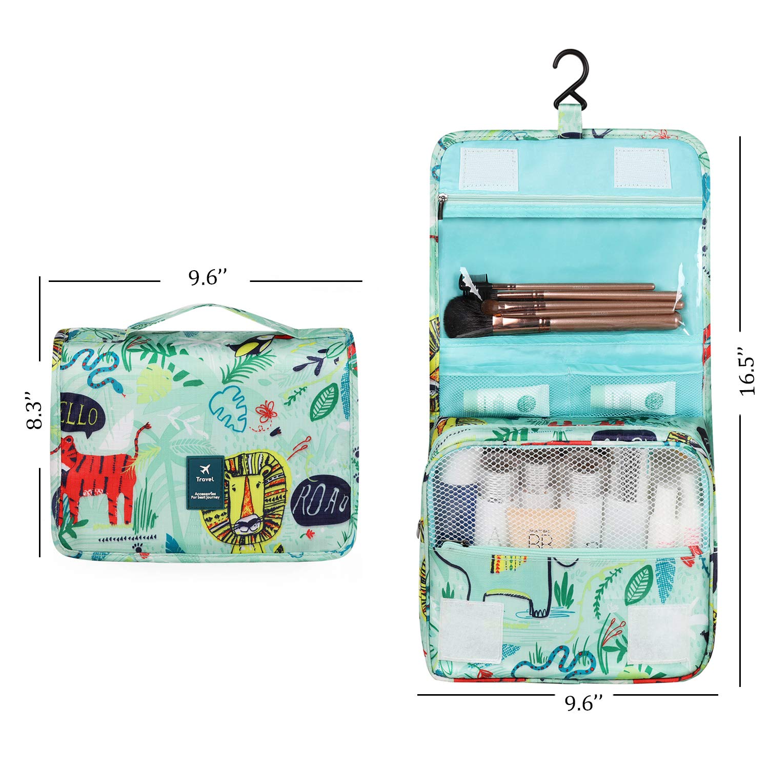 Large Hanging Toiletry Bag - Portable Waterproof Makeup Organizer Travel Cosmetic Bag
