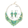 thumbnail image 6 of rygai 1 Set Earrings Necklace Set Elegant Green Faux Crystal Jewelry Set for Women Wedding Party Accessories Dazzling Stud Earrings Necklace Gift Giving,Purple, 6 of 8