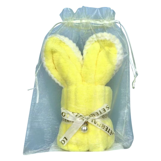 Decoración de Mesa de Pascua,50X25Cm Bunny towel Fleece towel Soft and Cute In Style Easter Gift Decoración del hogar