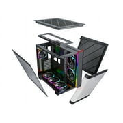 MONTECH, KING 95 PRO Dual-Chamber ATX Mid-Tower PC Gaming Case, High-Airflow, Toolless Panels, Sturdy Curved Tempered Glass Front, Six ARGB PWM Fan Pre-installed with Fan Hub, Black