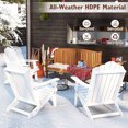 thumbnail image 5 of Gymax 4PCS Patio Folding Adirondack Chair Weather Resistant Cup Holder Yard White, 5 of 9