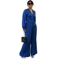 thumbnail image 1 of Palazzo Elegante de una Pieza con Blusa de Lazo y Pantalón Plisado para Mujer, 1 of 6