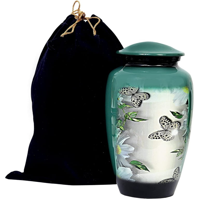 Buying URNS Lovely Butterfly Cremation Urn for Human Ashes - Adult Funeral Urn Handcrafted - Affordable Urn for Ashes