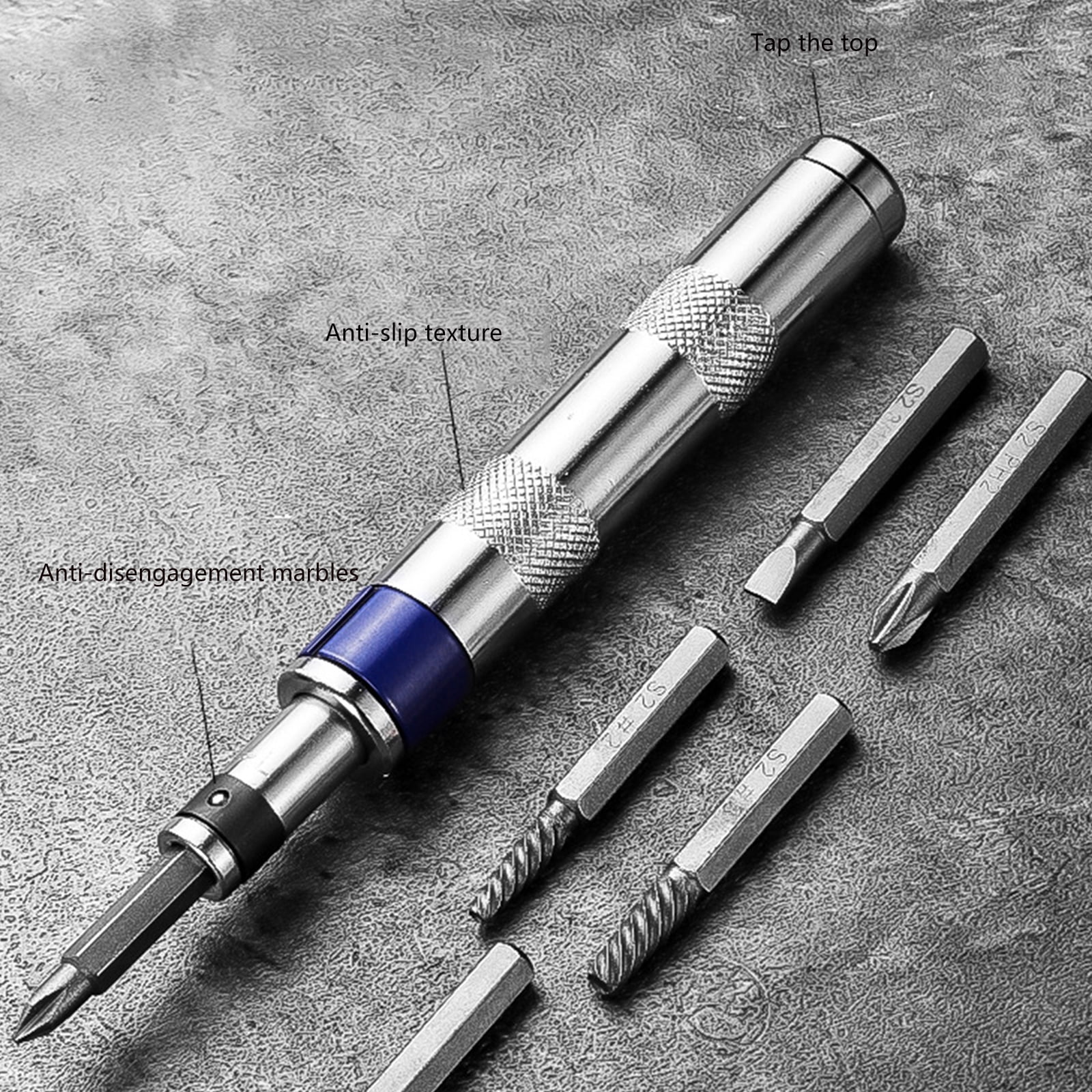 Steel Impacts Screwdriver Set Detachable Head Reversible Direction Driver Chisels Bit Tool For Industrial Repairs
