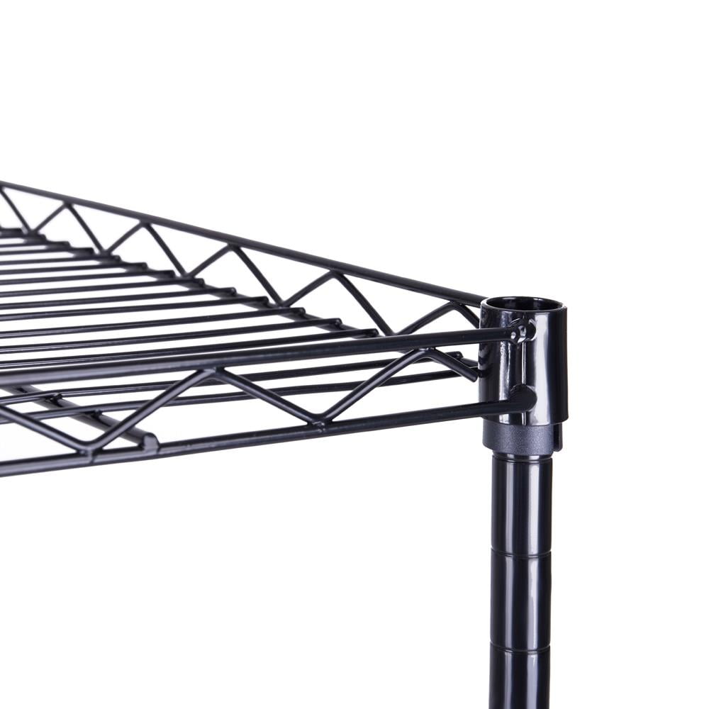 Ktaxon 4-Tier Storage Rack, Garage Wire Shelving Metal Shelves Storage Unit Black, 17.3"D x 11.4"W x 50.4"H