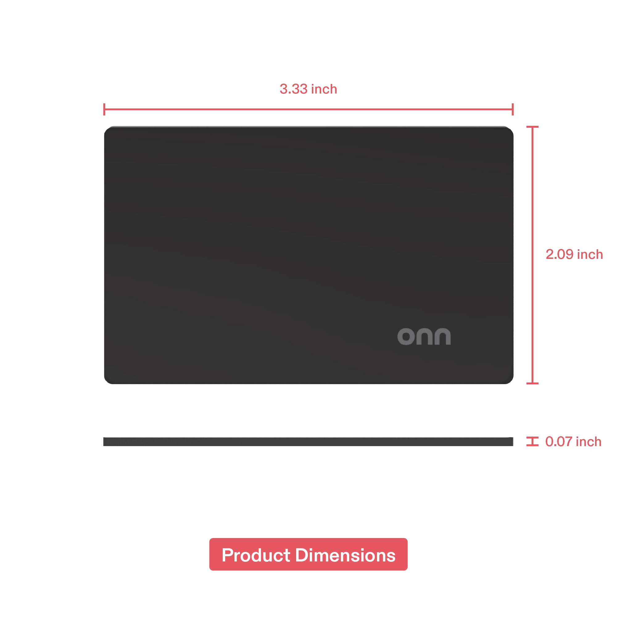 onn Item Locator Card, iOS / Android Compatible - Black
