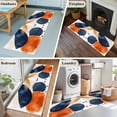 thumbnail image 5 of 2'x6' Rug Runners for Hallways Kitchen, Navy Blue Burnt Orange Non Slip Entryway Beside Floor Carpet Runner, Artwork Geometric Contemporary Washable Laundry Room Bedroom Throw Rugs Mat for Family Pet, 5 of 8