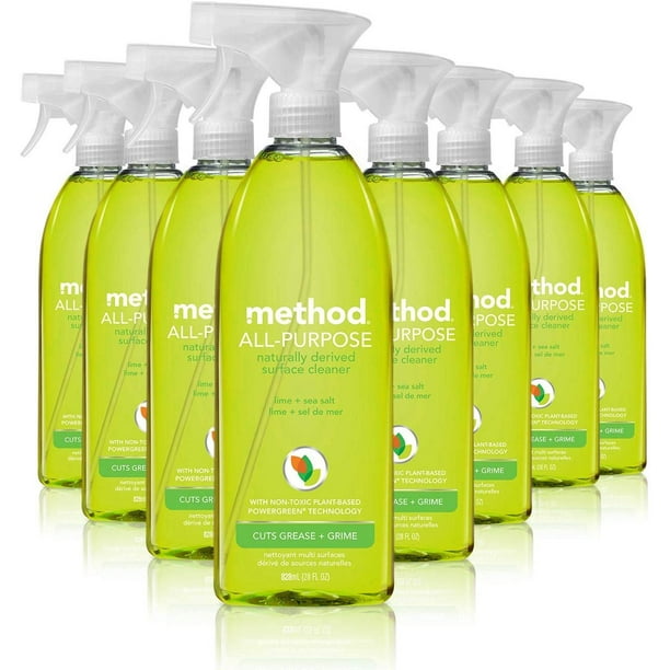 Method All Purpose Cleaner, Lime + Sea Salt, 28 Fl Oz (Pack of 8), Eco