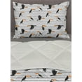 thumbnail image 3 of Tropical Comforter & Sham Bedding Set, Exotic Toucan Birds Pattern Horizontal Stripes Background Summer Season, 3 pcs Duvet Set Microfiber Filling Quilt, 5 Sizes, Peach Black Orange, by Ambesonne, 3 of 4