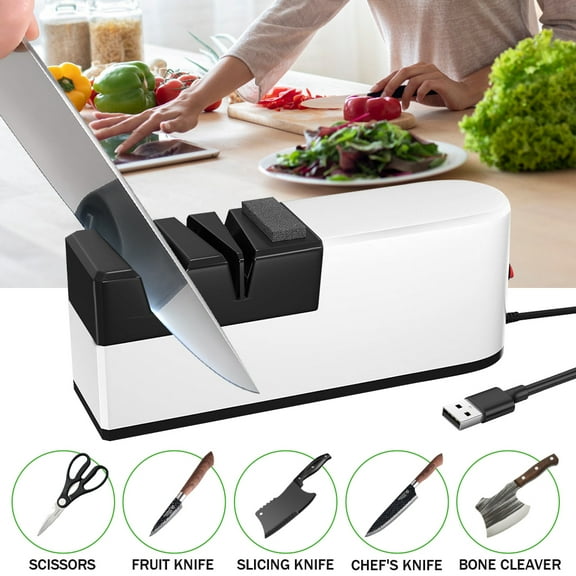 Knife Sharpener,Kepeak Professional 3 Stage Electric Knife Sharpener for Quick Sharpening & Polishing, Silver