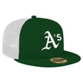 thumbnail image 3 of Men's New Era Green Athletics Team Color 59FIFTY Trucker Fitted Hat, 3 of 5