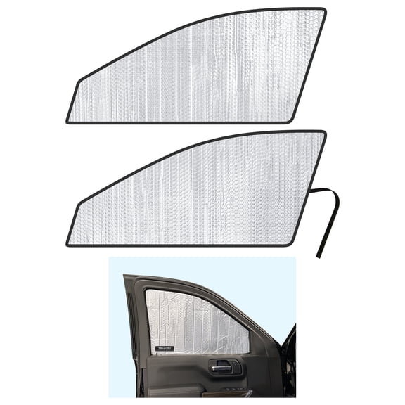 Side Window Front Row Sunshades for 2019-2026 Chevrolet Silverado 1500 - 4Dr Double Cab, Crew Cab (Set of 2)