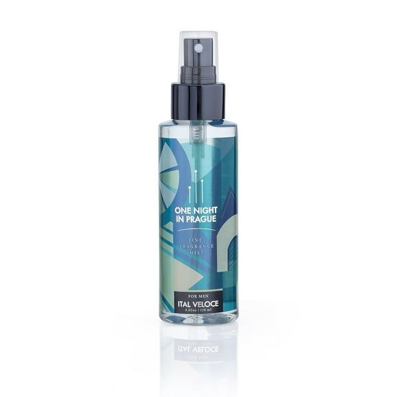Ital Veloce One Night In Prague Brume Corporelle Parfumée Fine pour Hommes 120 ml, 4,05 Fl Oz / Fragrance Longue Durée pour Garçons - avec des Notes d'Orange, de Géranium et de Fève Tonka / Cadeau Parfait pour Mari, Petit Ami