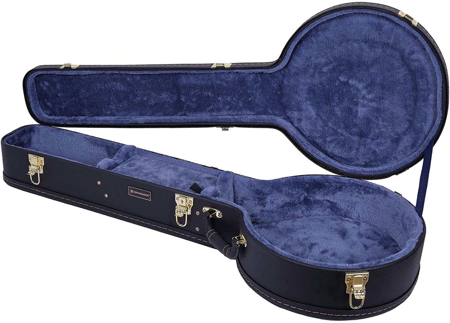 Crossrock Deluxe Wood Hard Case Fits Snuggly 5 String Resonator Banjo