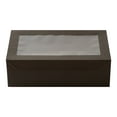thumbnail image 4 of Cater Tek Rectangle Black Paper Catering Box - with Window Lid - 10 1/4" x 6" x 3 1/4" - 10 count box, 4 of 10