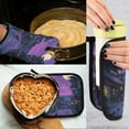 thumbnail image 5 of Yayeee Oven Mitts and Pot Holder Set of 2 Heat Resistant Kitchen Gloves Baking Hot Pad, Purple Street, 5 of 5