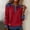 Womens Tops Plus Size Spring-Red, variant on Homenesgenics Womens Tops Plus Size Spring Solid Color Casual Long Sleeve Lapel Collar Denim Patchwork Stitching Button-Up Top Red S