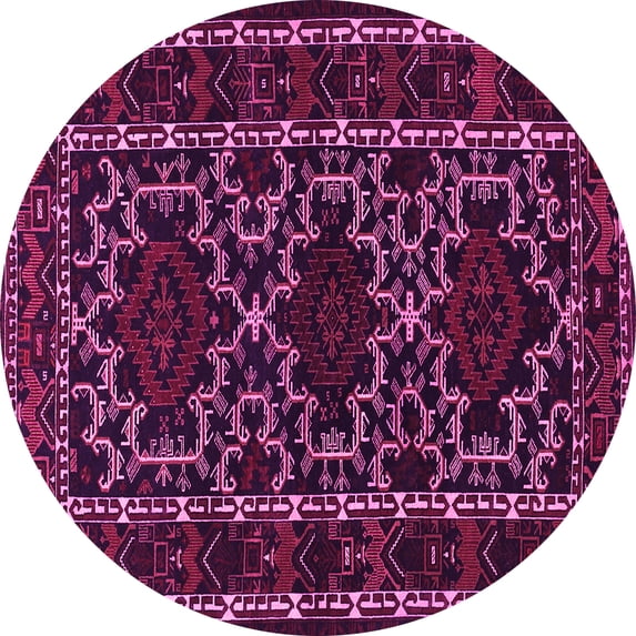 Ahgly Company Indoor Round Persian Pink Traditional Area Rugs, 8' Round