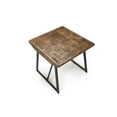 thumbnail image 6 of Walden Brown Wood Parquet Top with Dark Gray Iron Base End Table, 6 of 7