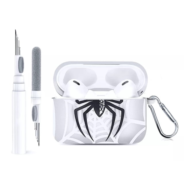 Wireless Earbuds Protective Case Headset Cover for Airpods 1/2/3/Pro/Pro 2 With Dust Removal Tool and Metal Hanging Buckle