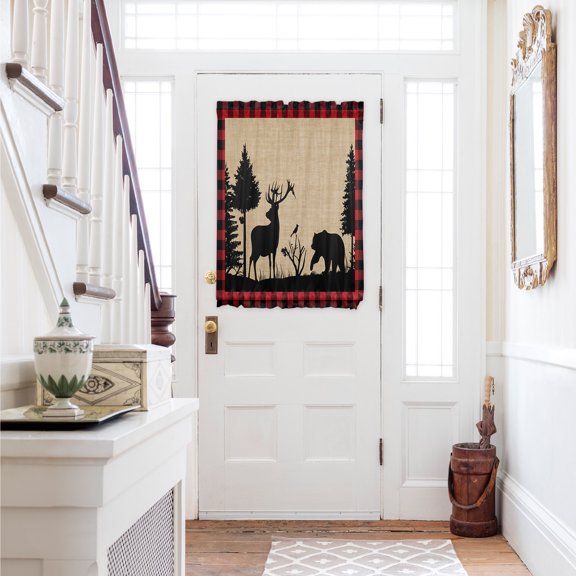 Door Curtains for Door Window, French Sidelight Front Back Door Curtains With Tieback, Kitchen Rod Pocket Drapes Privacy Panel Window Blind Cover, 54"x40"