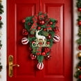 thumbnail image 5 of Christmas Teardrop Swags 17 inch Christmas Swags Outdoor with Bowknot Red Berries Christmas Stairs Decorations Winter Teardrop Wreaths for Front Door Wall Window Home Xmas Decor, 5 of 5