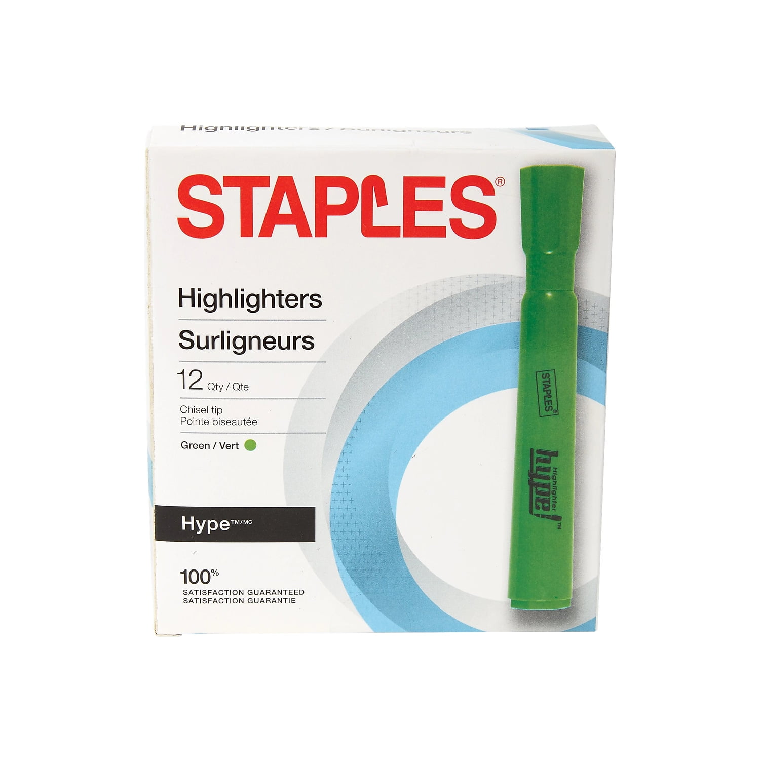 Staples HYPE HIGHLIGHT CHISEL TIP GRN 1730600