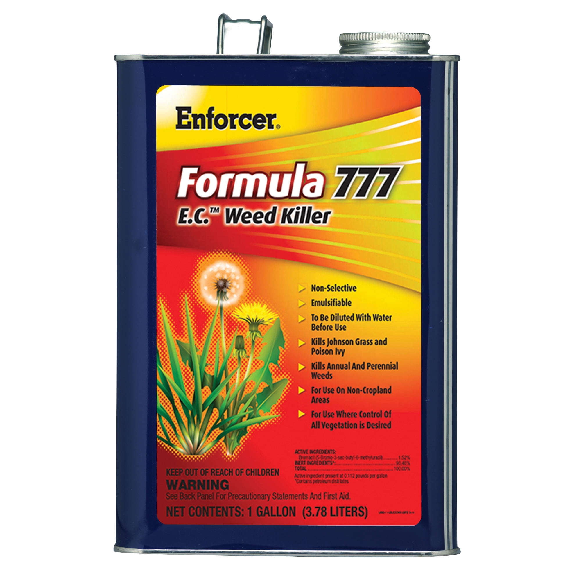 Enforcer Formula 777 E.C. Weed Killer- 1 Gallon (Case of 4) - 136423- Non-Selective, Kills Johnson Grass and Poison Ivy, Kills Annual and Perennial Weeds
