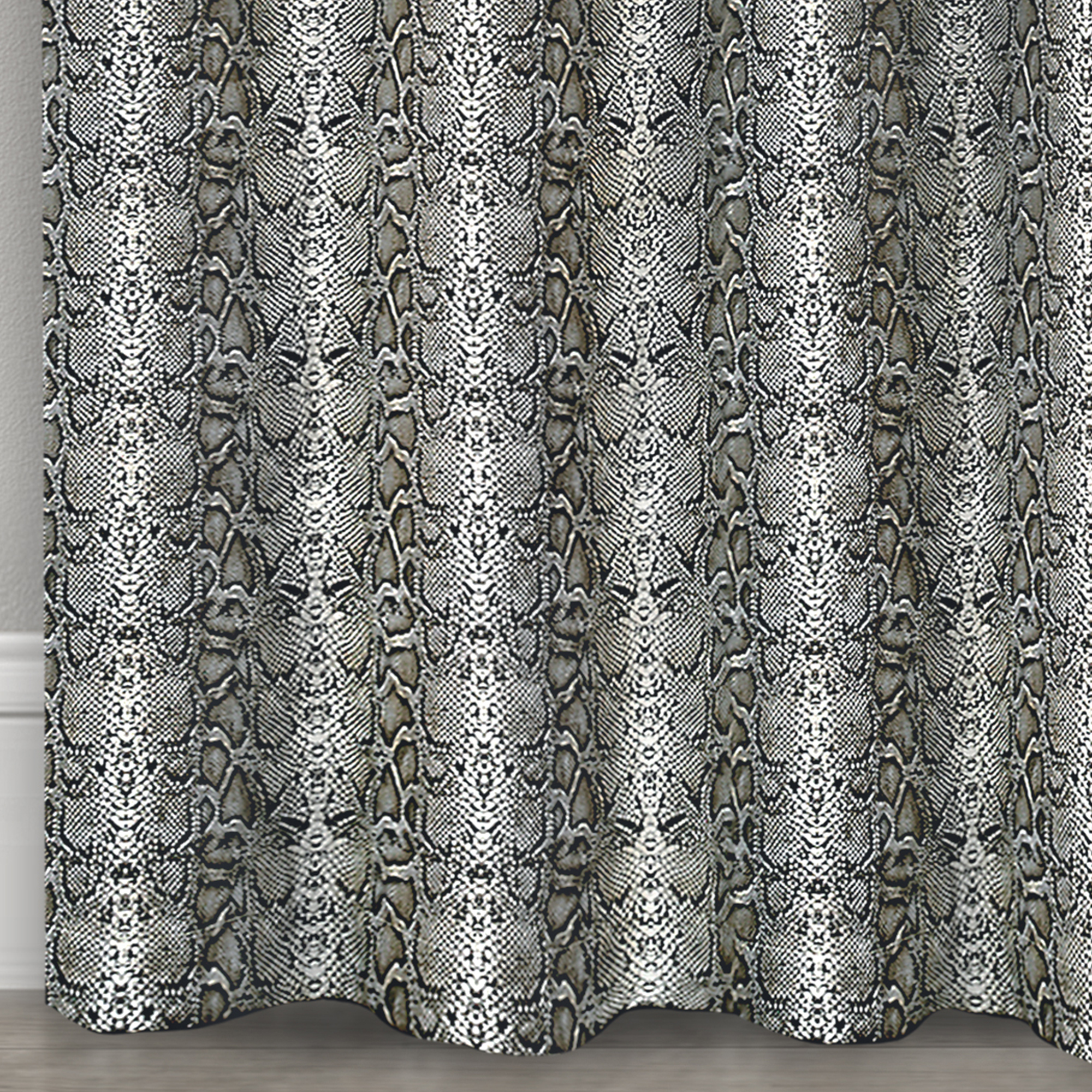 Achim Python Polyester Blackout Window Curtain Panel, Black/Silver, 52" x 63" - image 5 of 5
