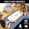 thumbnail image 6 of GoSports 40 Inch Table Top Air Hockey Game for Kids-AC Powered Motor - Oak, 6 of 7