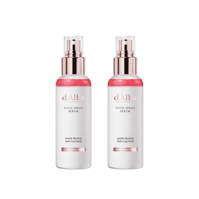 (Pack of 2)d'alba Piedmont White Truffle Vital Spray Serum, Vegan Skin Care, Calming and Hydrating Facial Mist for Red and Sensitive Skin, Glow Serum, Surfactant Free, Korean Skin Care (3.38 fl oz.)