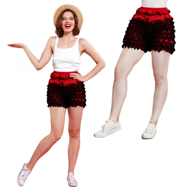 Bragas con volantes Tanga Dance Bloomers Malco Modes Lisa, negro/rojo