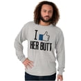 thumbnail image 3 of Funny Couples Matching Set Beard Butt Men Big & Tall Long Sleeve Tee Brisco Brands 2X, 3 of 7
