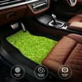 thumbnail image 6 of Zufioo Lime green glitter Print Car Floor Mats Four-piece Set, Car Interior Accessories - Corrosion-resistant, Non-Slip, Suitable for Cars, Trucks, Vans, 6 of 7