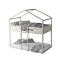 thumbnail image 3 of Home Design Pasco Twin Over Twin Solid Wood House Loft Bed Frame with Roof, Wood House Bed/Low Toddler Loft Bed, Antique Gray, Easy Assemble, 3 of 5