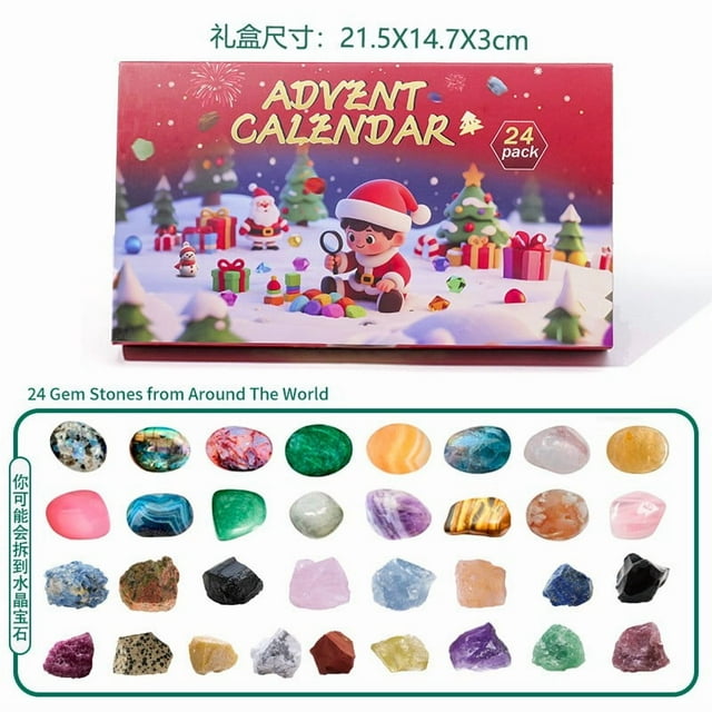 Calendario de Adviento de Navidad de 24 Cuadrículas de Cristal Calendario de Adviento de Cristal 2025