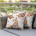 thumbnail image 3 of Outdoor Pillow Covers 16x16 Set of 2, Gnomes Pumpkin Fall Waterproof Patio Throw Pillow Covers for Couch Sofa Chair, Thanksgiving Branches Maple Leaf Decorative Pillowcases for Throw Pillows, 3 of 9