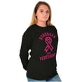 thumbnail image 4 of Stronger Than Yesterday Breast Cancer Women Plus Size Long Sleeve Graphic Tee Brisco Brands 2X, 4 of 5