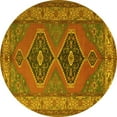 thumbnail image 1 of Ahgly Company Machine Washable Indoor Round Persian Yellow Traditional Area Rugs, 7' Round, 1 of 4