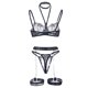 thumbnail image 3 of Gibobby Conjunto de lencería de encaje Conjuntos de Lencería Sexy para Mujer Brasier de Encaje Flores Sujetador Abierto Tanga G-String Thong Ropa Interior Pijama(Negro, XG), 3 of 5