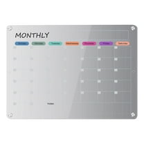 Acrylic Magnetic Dry Erase Board Calendar for Fridge, Clear Monthly Planner Whiteboard for Refrigerator, Monthly Weekly Daily Planner Magnet Whiteboard for Fridge for Events/Meetings/Shopping Lists
