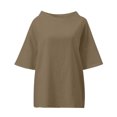 thumbnail image 4 of Birdeem T-Shirt à Manches Courtes pour Femmes, en Coton Vintage et Uni, Col Rond, Style Élégant, 4 of 6