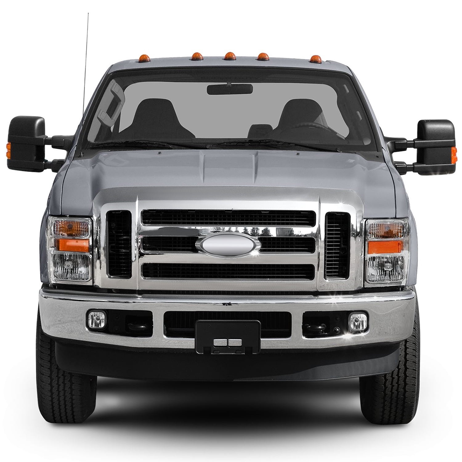 DNA Motoring FL-ZTL-332-CH For 2008 to 2010 Ford F250 F350 F450 F550 Super Duty Pair Front Bumper Driving Fog Light Lamps Clear Lens 09