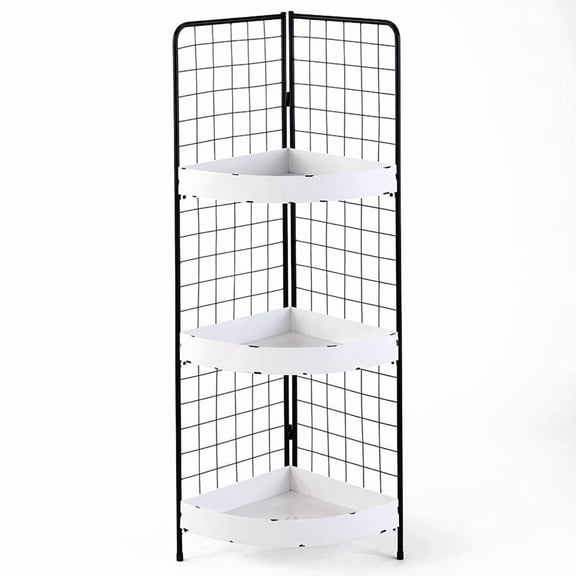 The Lakeside Collection White 3-Tier Metal Corner Shelf