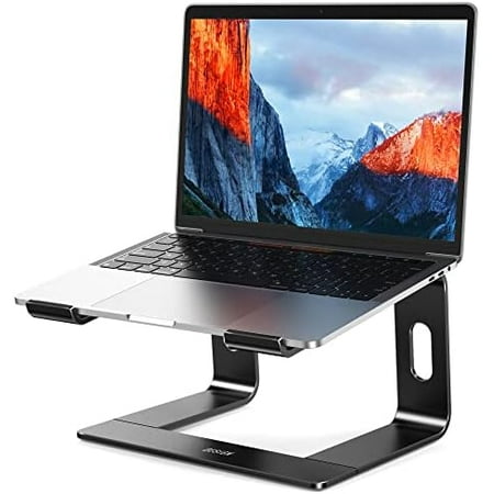LS03 Aluminum Laptop Stand, Ergonomic Detachable Computer Stand, Riser Holder Notebook Stand Compatible with Air, Pro, Dell, HP, Lenovo More 10-15.6" Laptops, Black