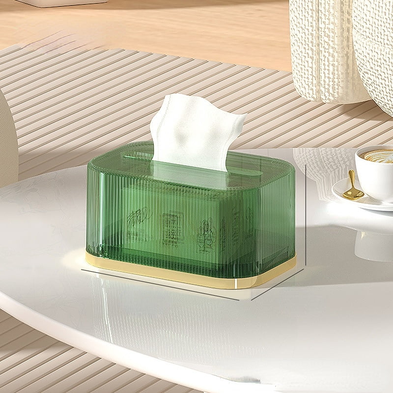 Tissue Box Cover with Base, Square Plastic Tissue Box Holder Decorative Tissue Cover Modern Cube
