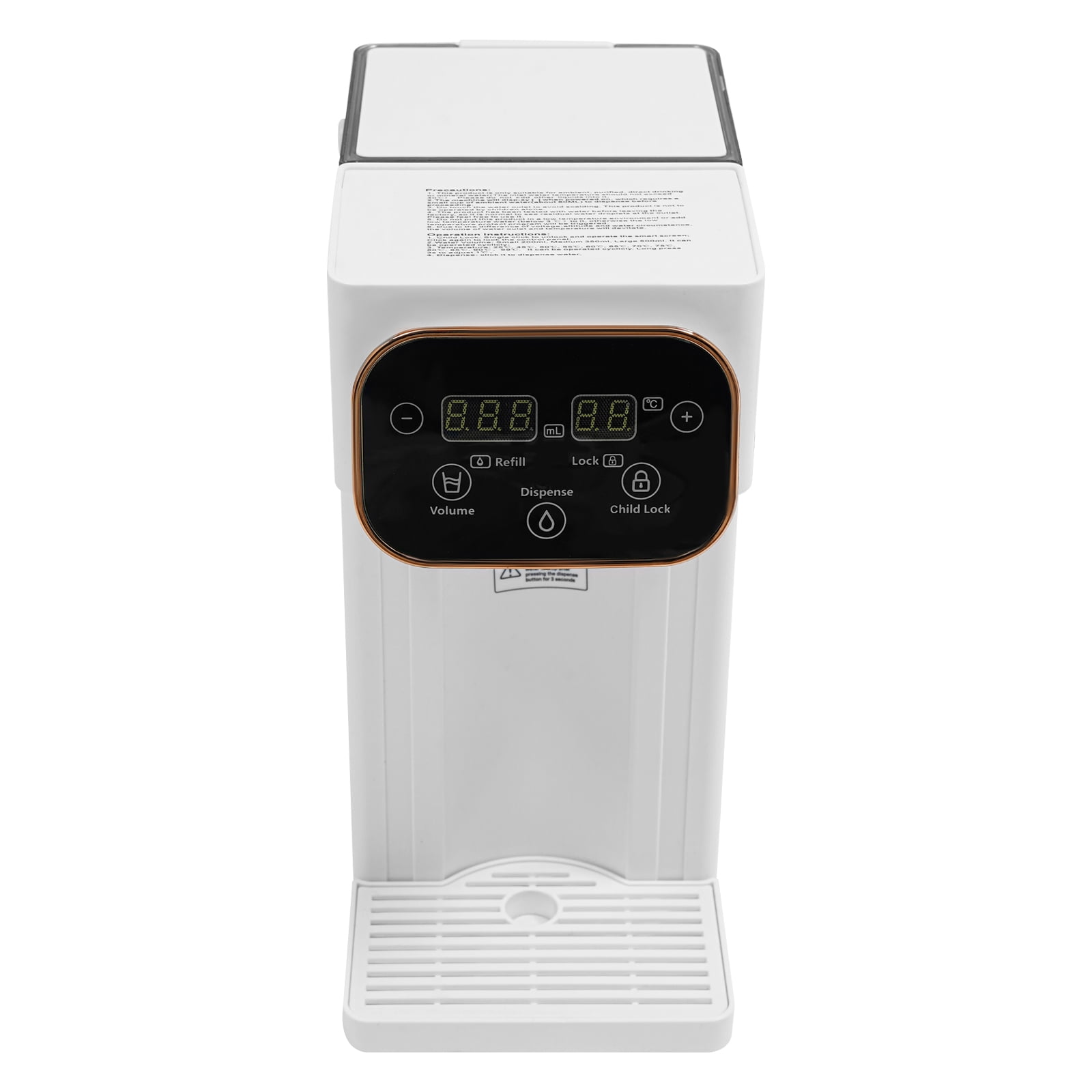 PP Adjustable Instant Hot Water Dispenser Countertop Hot Water Dispenser Instant Water Boiler with Child Lock Filter Cartridge Design 101.44oz Large Water Tank
