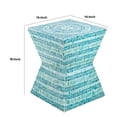 thumbnail image 5 of Banqueta de Mesa Decorativa Benjara con Mosaico Geométrico Capiz Azul 45 cm, 5 of 5