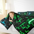 thumbnail image 4 of Manfei Gamer Gaming Queen Comforter Set,Vindoe Game Bedding Sets,Blue Green Geometry Bedding Comforter Set For Kid Boy,Lightweight Room Decorative Reversible,3pcs, 4 of 8
