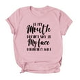 thumbnail image 2 of UTTOASFAY Women T Shirt Cotton Casual Funny Tee for Lady Yong Girl Pink 6(M), 2 of 6